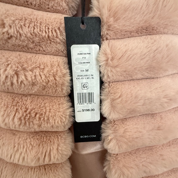 BCBG Elegant Pink Faux Fur Jacket - Picture 7 of 8